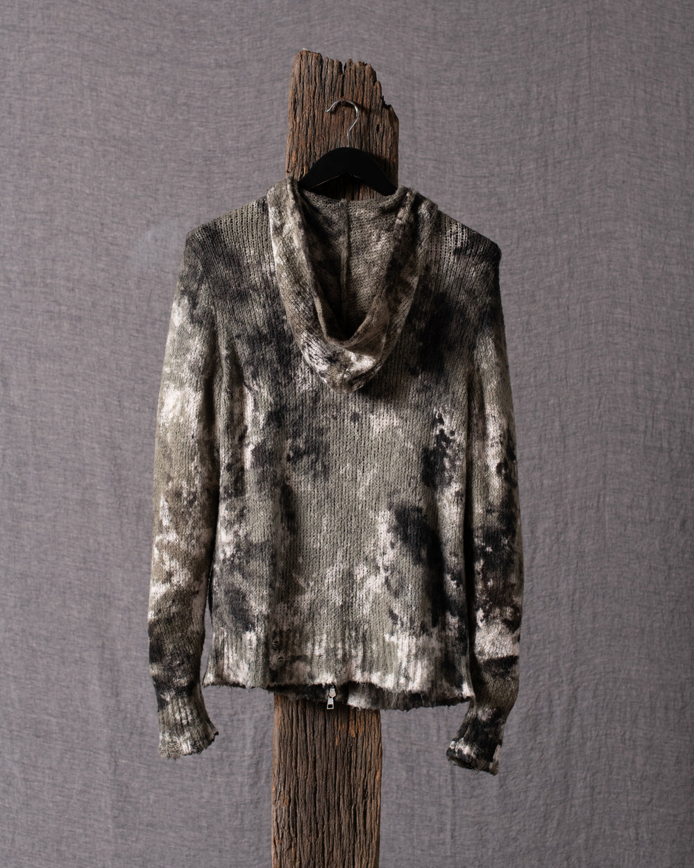 Man Camouflage Brushed Cotton Hooded Zip-up Mushroom