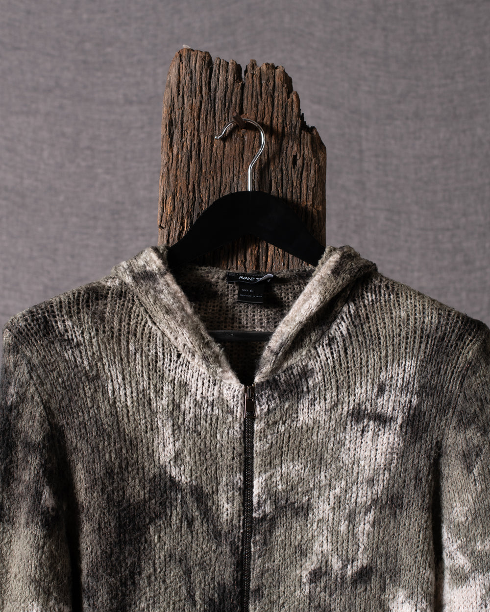 Man Camouflage Brushed Cotton Hooded Zip-up Mushroom