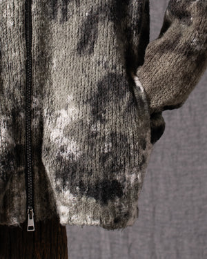 Man Camouflage Brushed Cotton Hooded Zip-up Mushroom