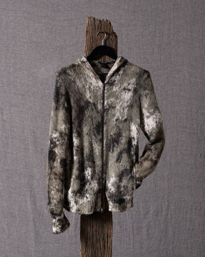 Man Camouflage Brushed Cotton Hooded Zip-up Mushroom