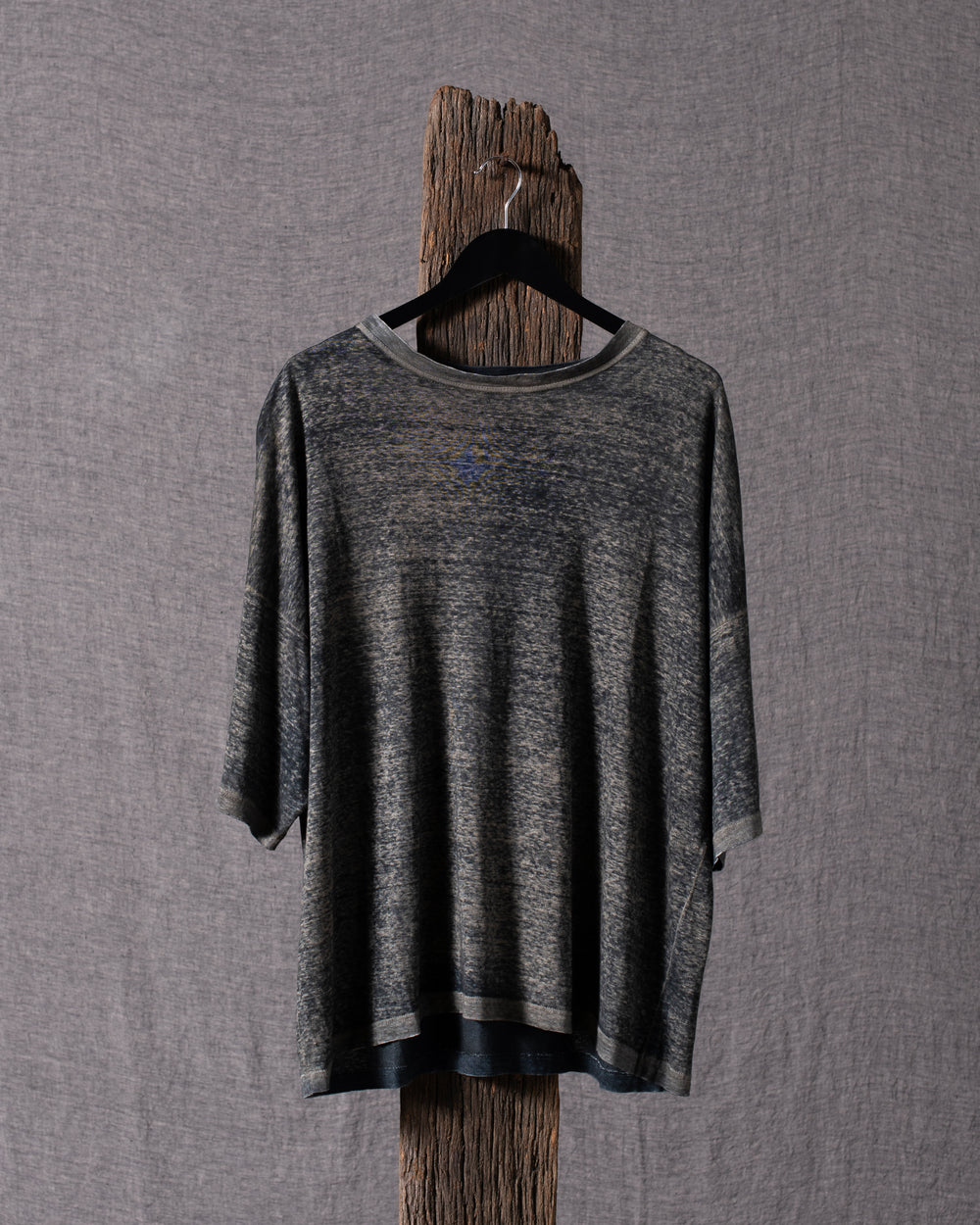 Man 3/4 Sleeves Linen T Shirt N/Taupe