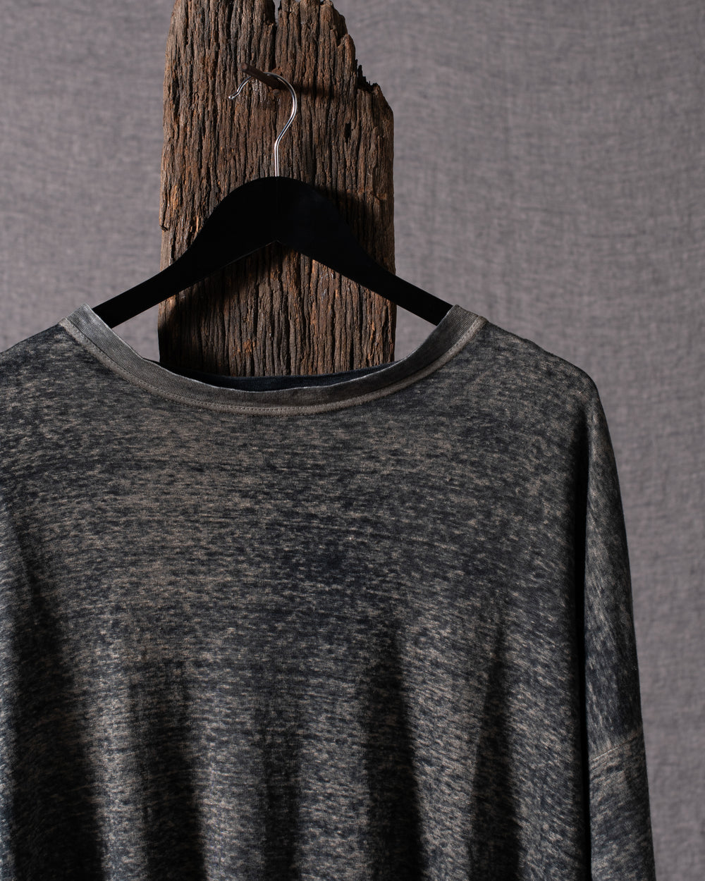 Man 3/4 Sleeves Linen T Shirt N/Taupe