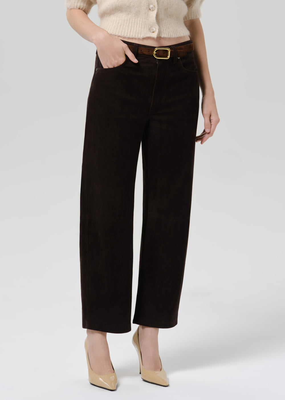 Miro Relaxed Pant Suede Chocolate