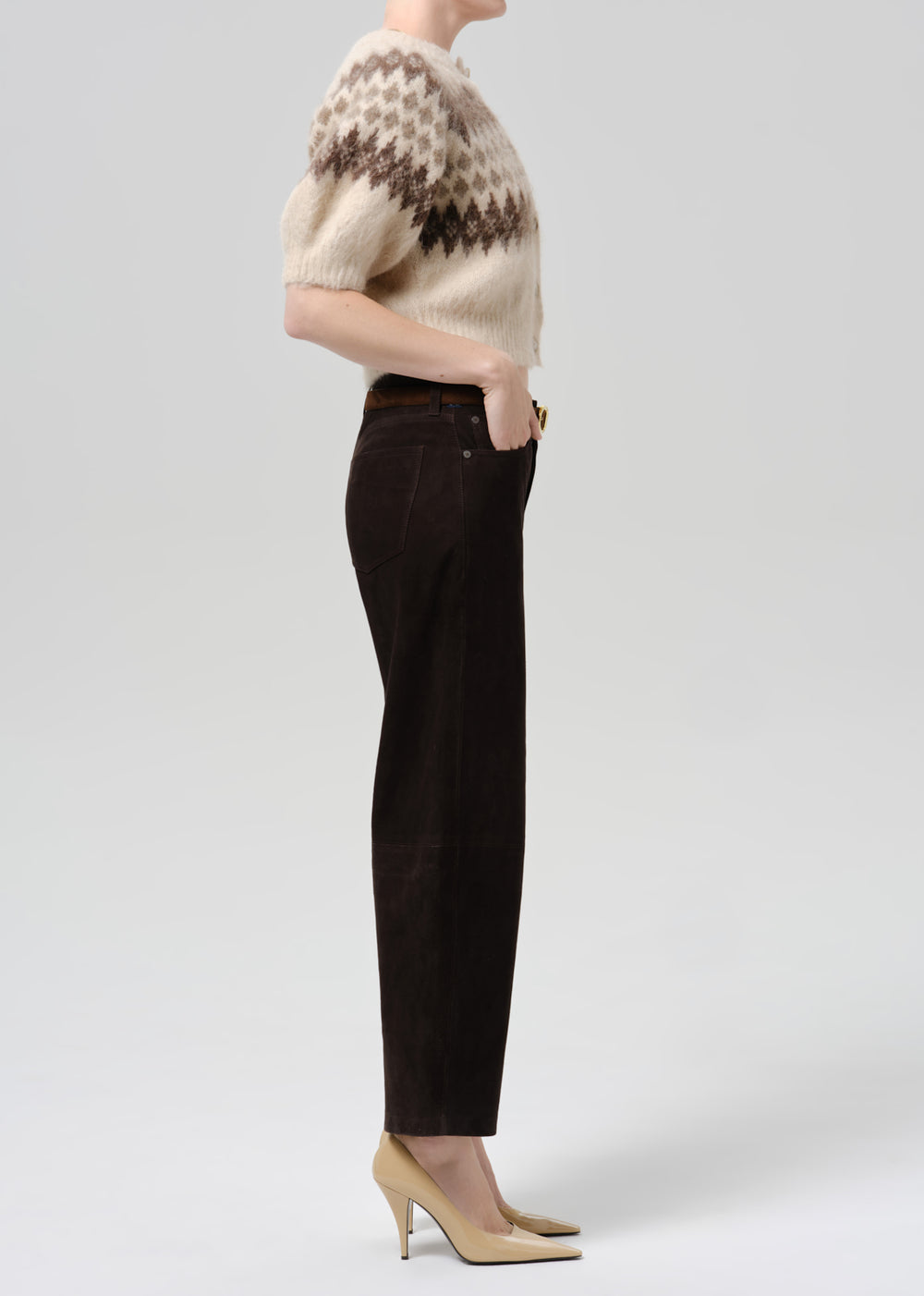 Miro Relaxed Pant Suede Chocolate