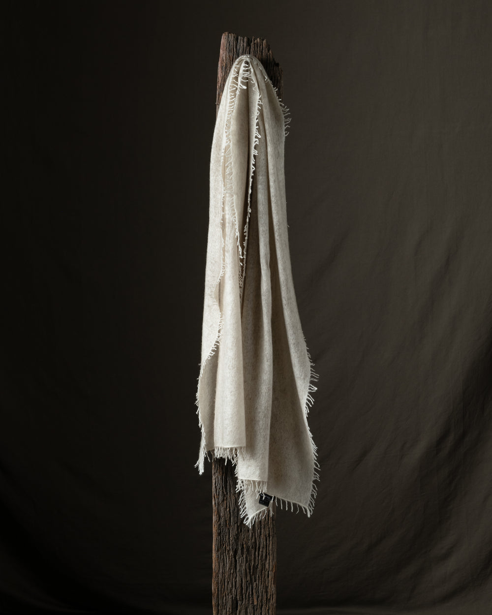 Unisex Hand Painted Cashmere Scarf Taupe