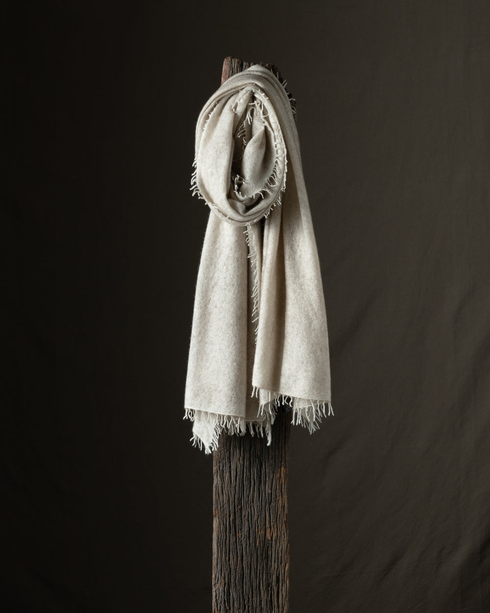 Unisex Hand Painted Cashmere Scarf Taupe