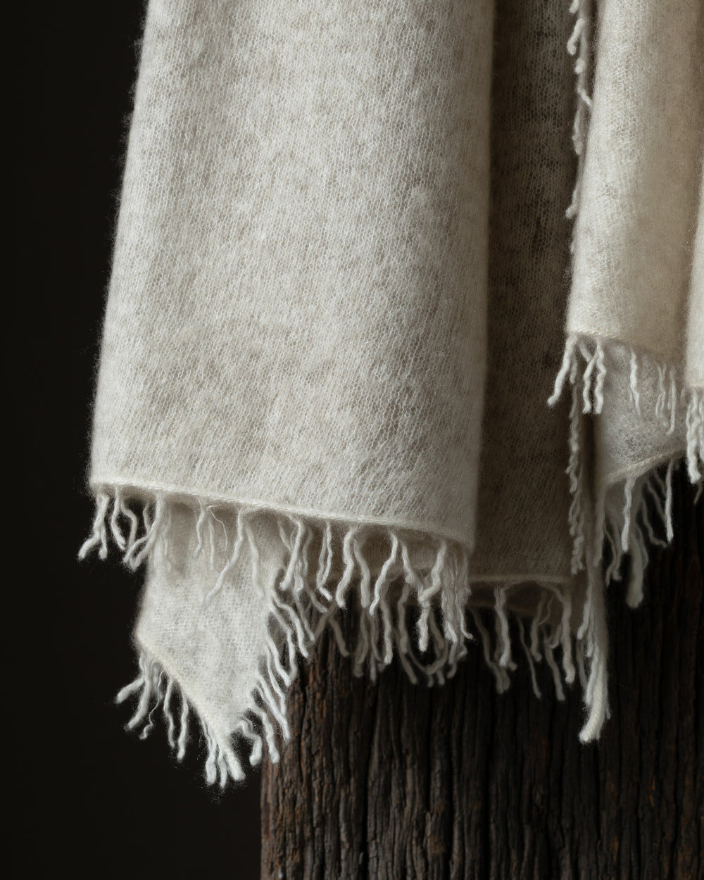 Unisex Hand Painted Cashmere Scarf Taupe