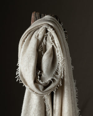 Unisex Hand Painted Cashmere Scarf Taupe