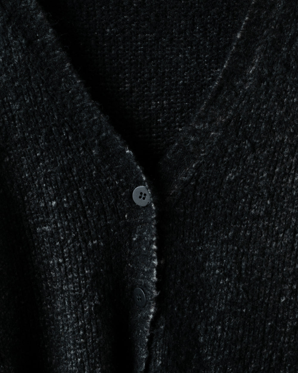 Woman Hand Painted Cotton Boxy V Neck Cardigan N/Nero