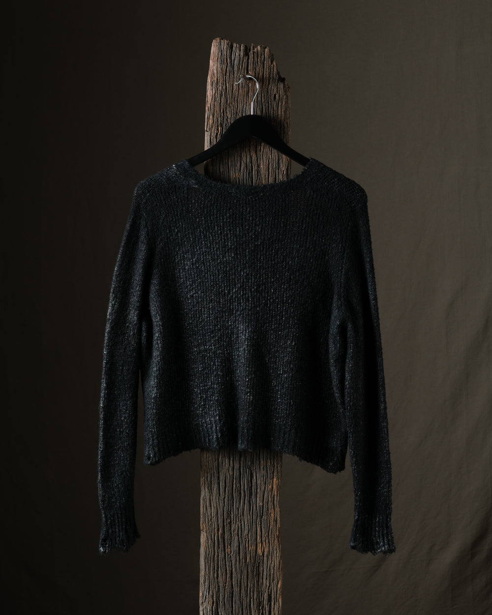 Woman Hand Painted Cotton Boxy V Neck Cardigan N/Nero