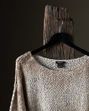 Woman Hand Painted Laminated Scratched Effect Moss Stitched Pullover Pennellate Sughero