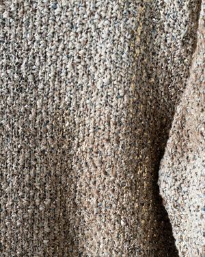 Woman Hand Painted Laminated Scratched Effect Moss Stitched Pullover Pennellate Sughero