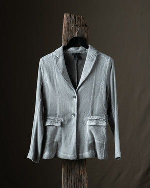 Woman Laminated Hand Painted Micro Mat Stitch Boyfriend Rever Jacket Fango