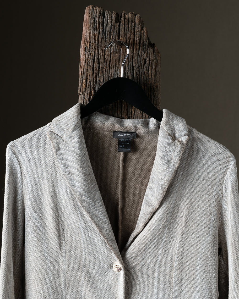 Woman Laminated Hand Painted Micro Mat Stitch Boyfriend Rever Jacket Taupe