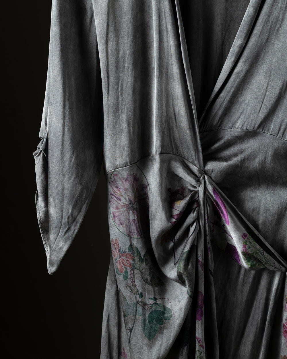 Woman Hand Painted Wrap Silk Dress Fango