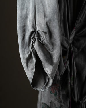 Woman Hand Painted Wrap Silk Dress Fango