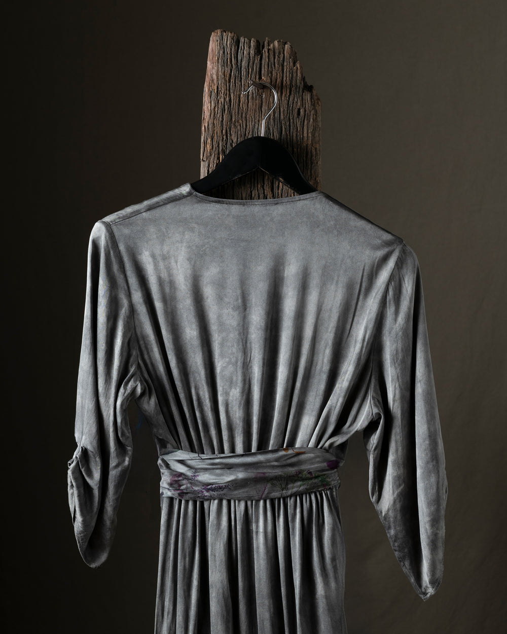 Woman Hand Painted Wrap Silk Dress Fango
