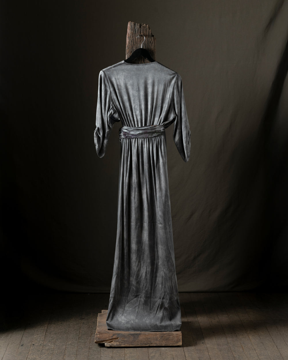 Woman Hand Painted Wrap Silk Dress Fango