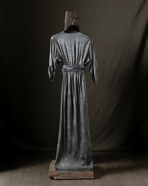 Woman Hand Painted Wrap Silk Dress Fango
