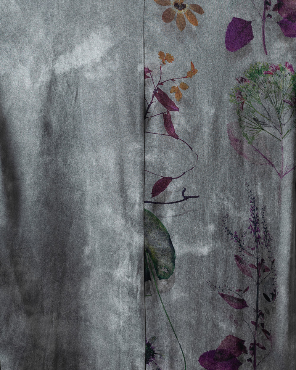 Woman Faded Effect Patchwork Silk Duster Fango