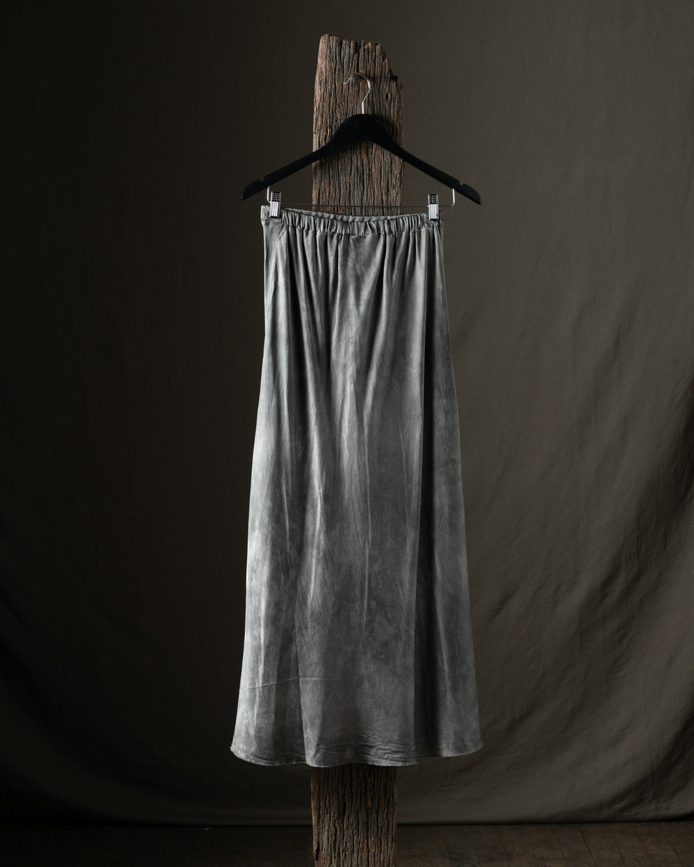 Woman Faded effect Stretch Silk Long Skirt Fango