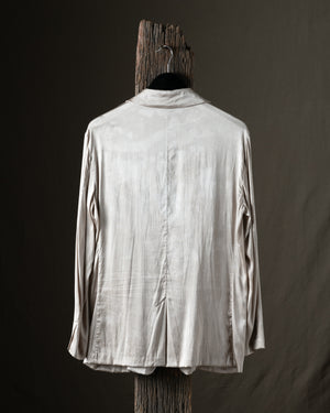 Woman Faded Effect Boyfriend Silk Jacket Taupe