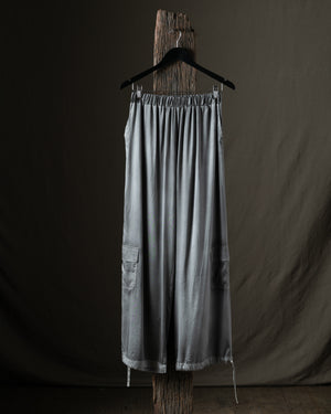 Woman Stretch Silk Cargo Trousers Fango