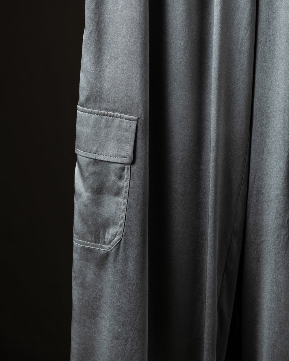 Woman Stretch Silk Cargo Trousers Fango
