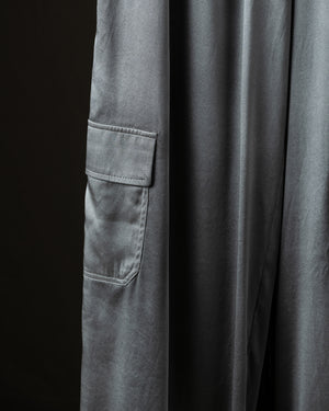 Woman Stretch Silk Cargo Trousers Fango