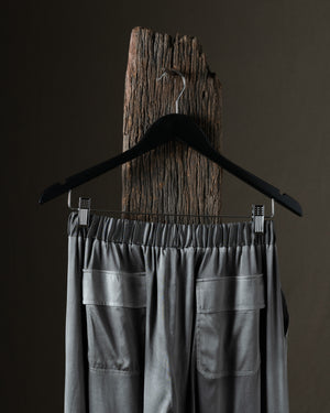 Woman Stretch Silk Cargo Trousers Fango