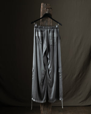 Woman Stretch Silk Cargo Trousers Fango