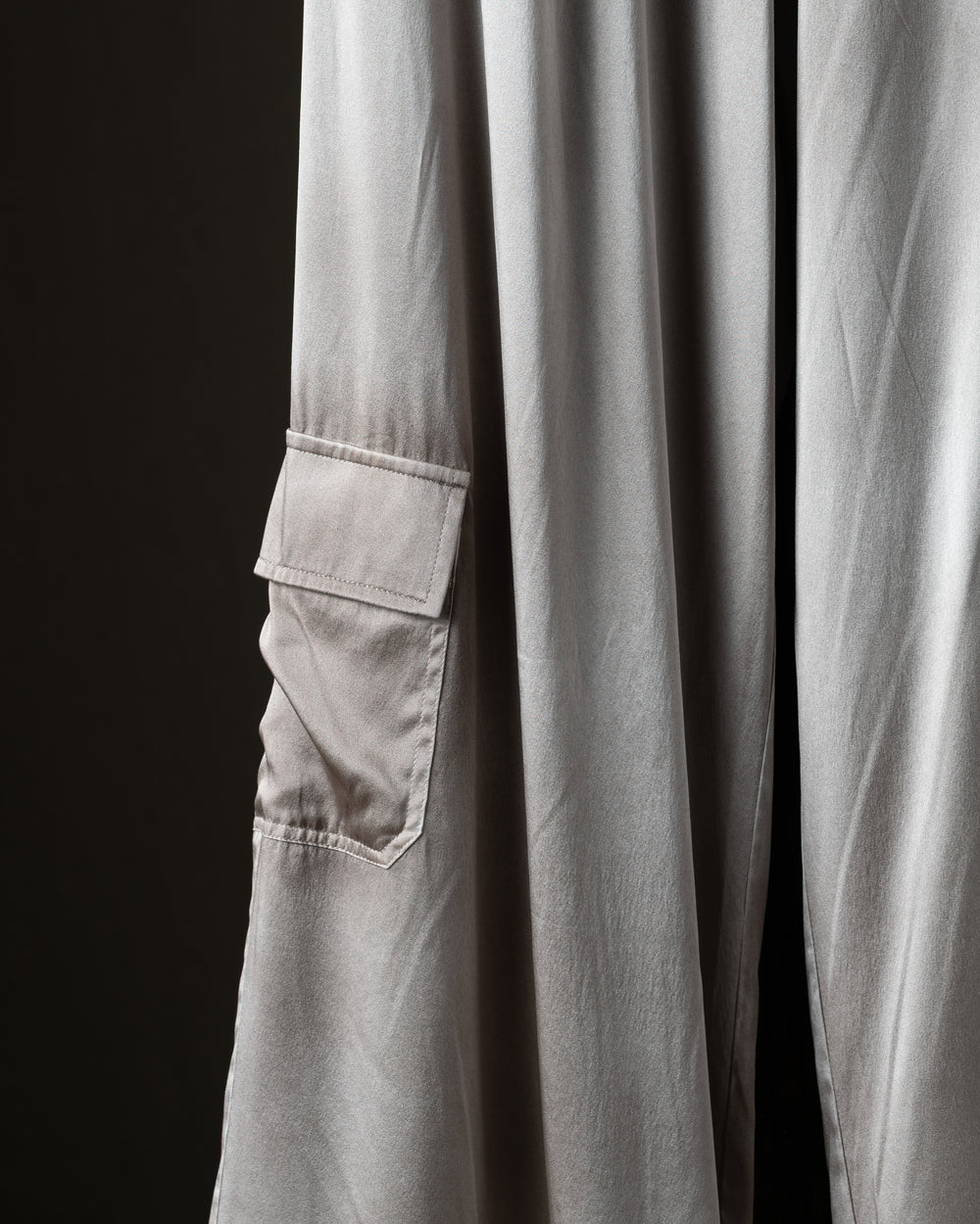 Woman Stretch Silk Cargo Trousers Taupe
