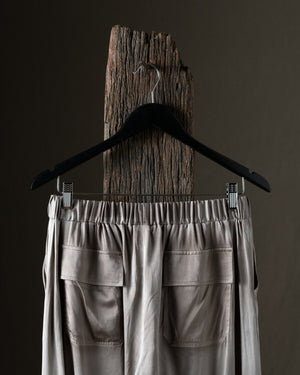 Woman Stretch Silk Cargo Trousers Taupe