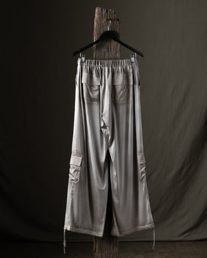 Woman Stretch Silk Cargo Trousers Taupe