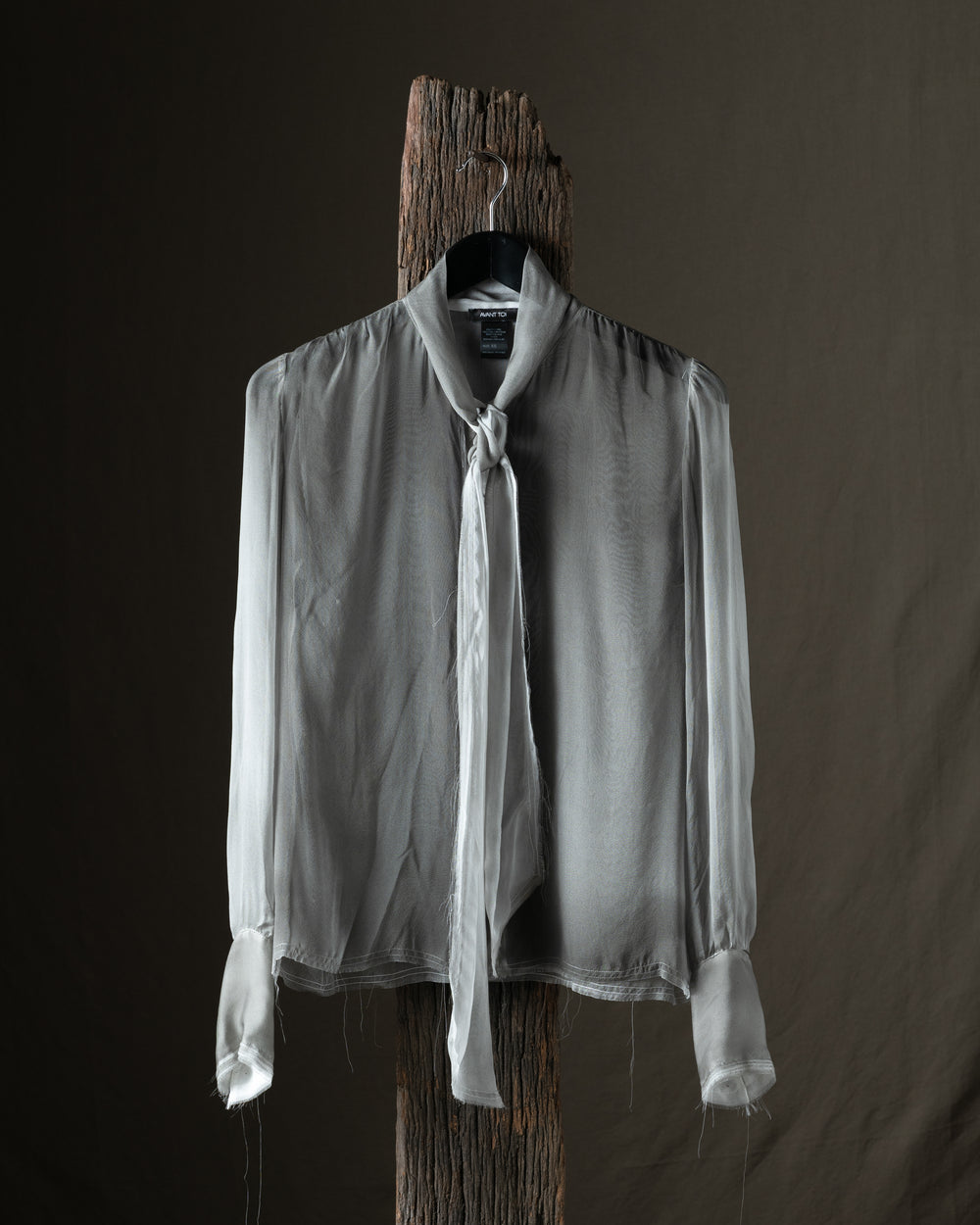 Woman Hand Painted Silk Chiffon Shirt Fango