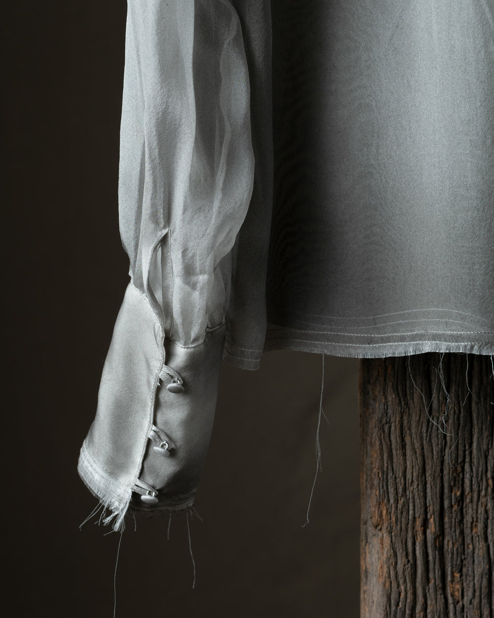 Woman Hand Painted Silk Chiffon Shirt Fango