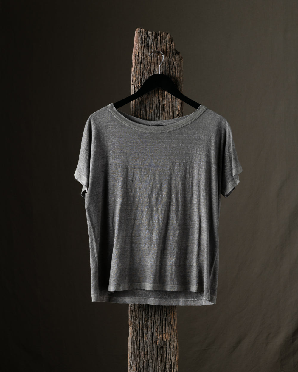 Woman Hand Painted Linen Boxy Tee Shirt Fango