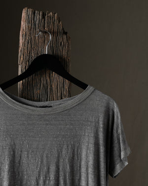Woman Hand Painted Linen Boxy Tee Shirt Fango