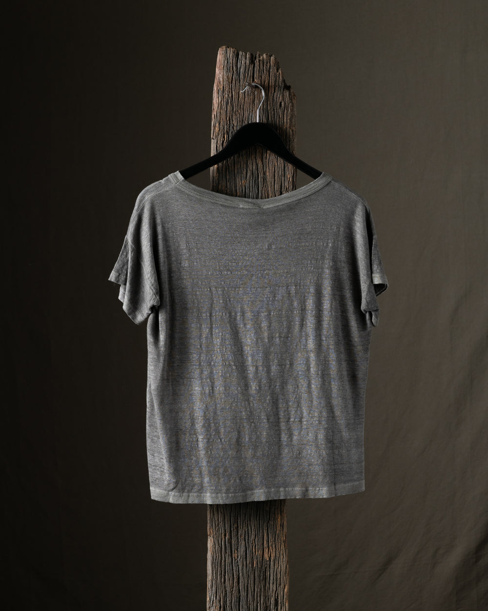 Woman Hand Painted Linen Boxy Tee Shirt Fango