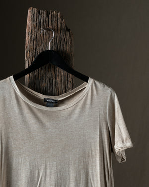 Woman Hand Painted Light Cotton Tee Shirt Taupe