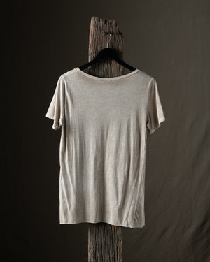 Woman Hand Painted Light Cotton Tee Shirt Taupe