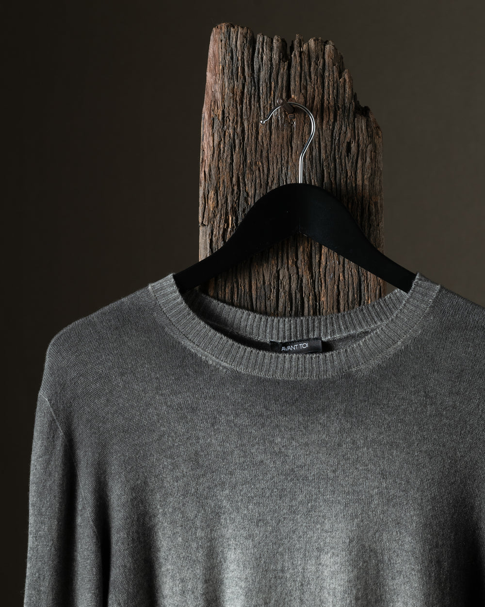 Man Hand Painted Light Cashmere Reversible Pullover Fango