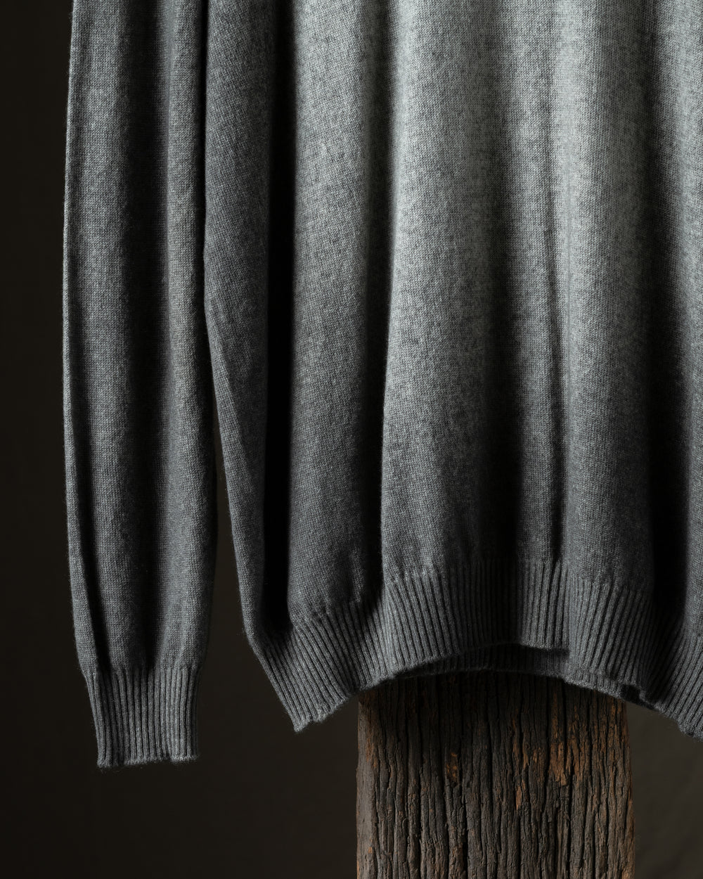 Man Hand Painted Light Cashmere Reversible Pullover Fango
