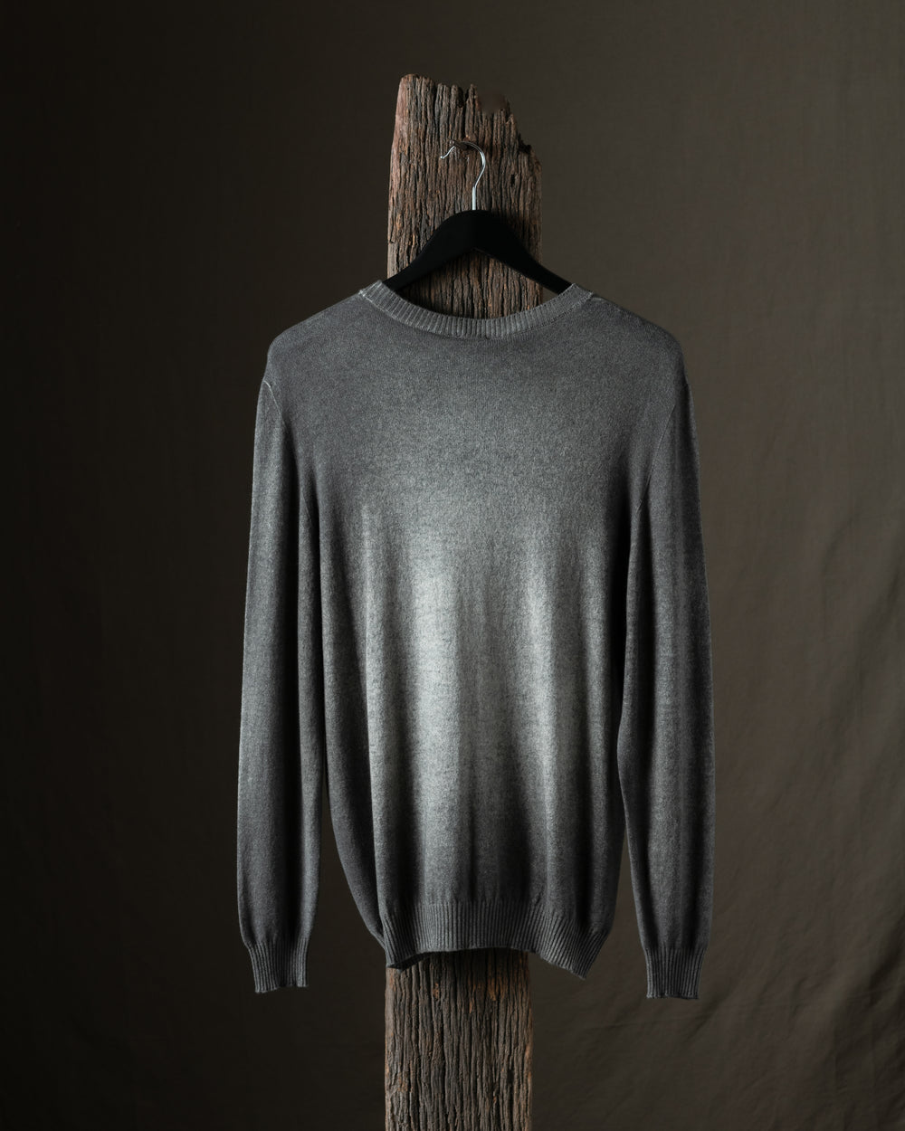 Man Hand Painted Light Cashmere Reversible Pullover Fango