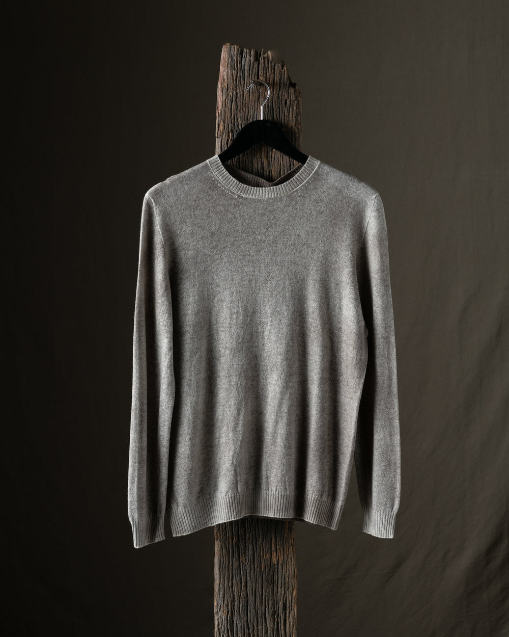 Man Hand Painted Light Cashmere Reversible Pullover Taupe