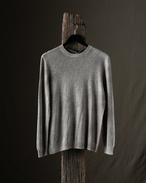 Man Hand Painted Light Cashmere Reversible Pullover Taupe