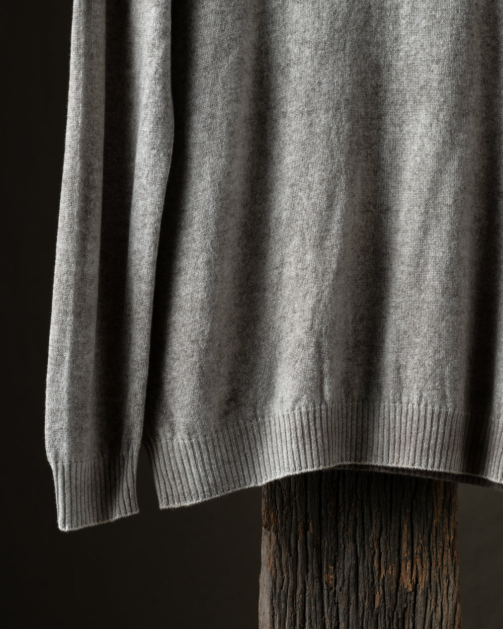 Man Hand Painted Light Cashmere Reversible Pullover Taupe