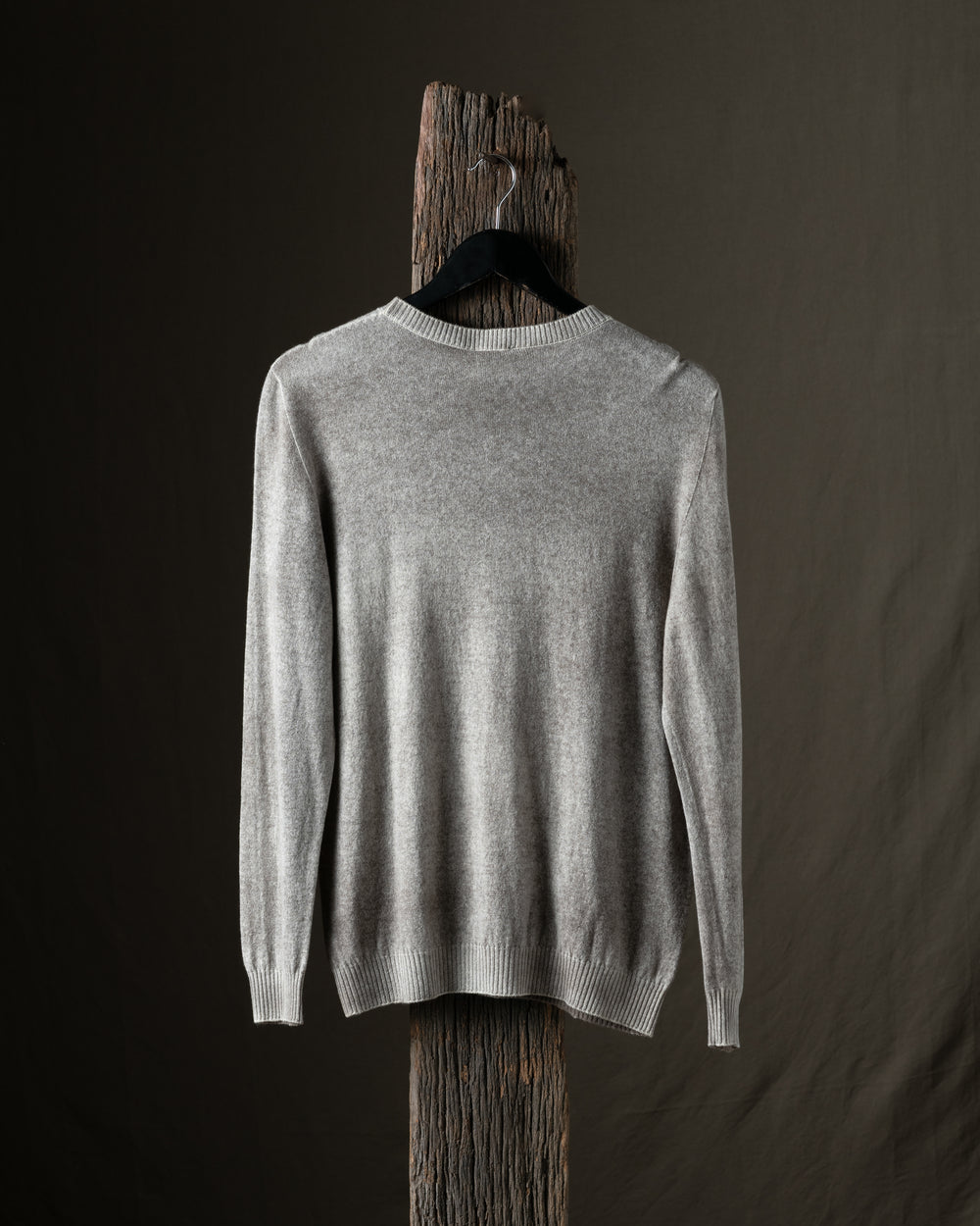 Man Hand Painted Light Cashmere Reversible Pullover Taupe
