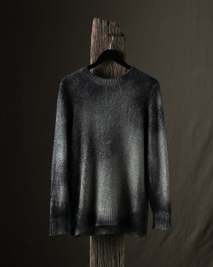 Man Brushed Cashmere Silk Pullover w/ Dark Marble Effect Fango