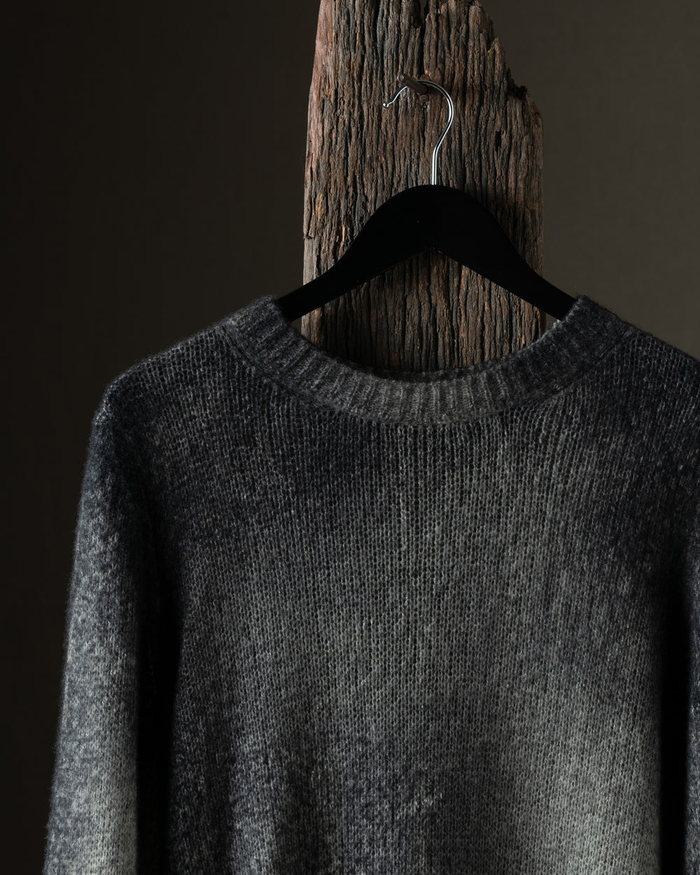 Man Brushed Cashmere Silk Pullover w/ Dark Marble Effect Fango